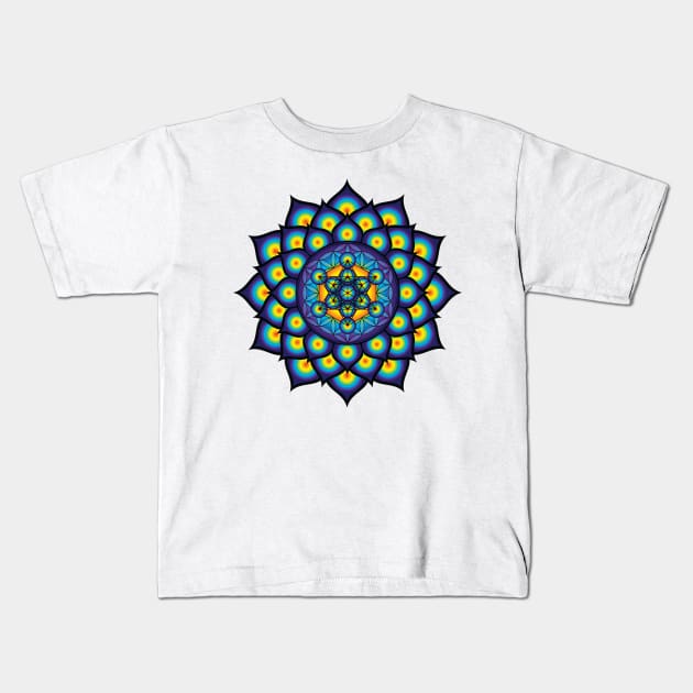 Flower of Life Metatron's Cube Kids T-Shirt by GalacticMantra